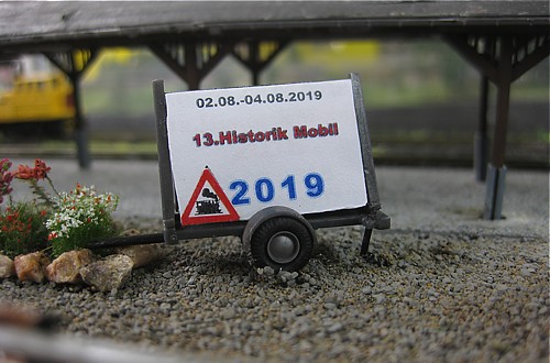 Mit unseren modellbahnerischen Mitteln werben wir schon im Jahr 2018 für die Historik Mabil 2019!